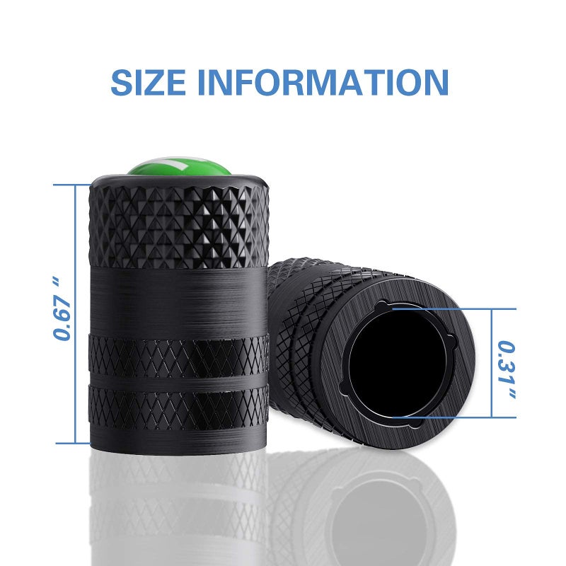 CKAuto 4 Pcs Aluminum Tire Valve Stem Caps with N2 Nitrogen Logo, Universal Stem Covers for Cars, SUVs, Bike and Bicycle, Trucks, Motorcycles | TPMS Safe | Corrosion Resistant | Dust Proof, Black - Image 4